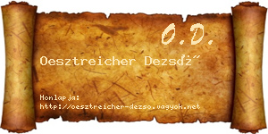 Oesztreicher Dezső névjegykártya